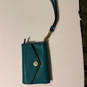 Michael Kors Teal Wallet with Gold Accents